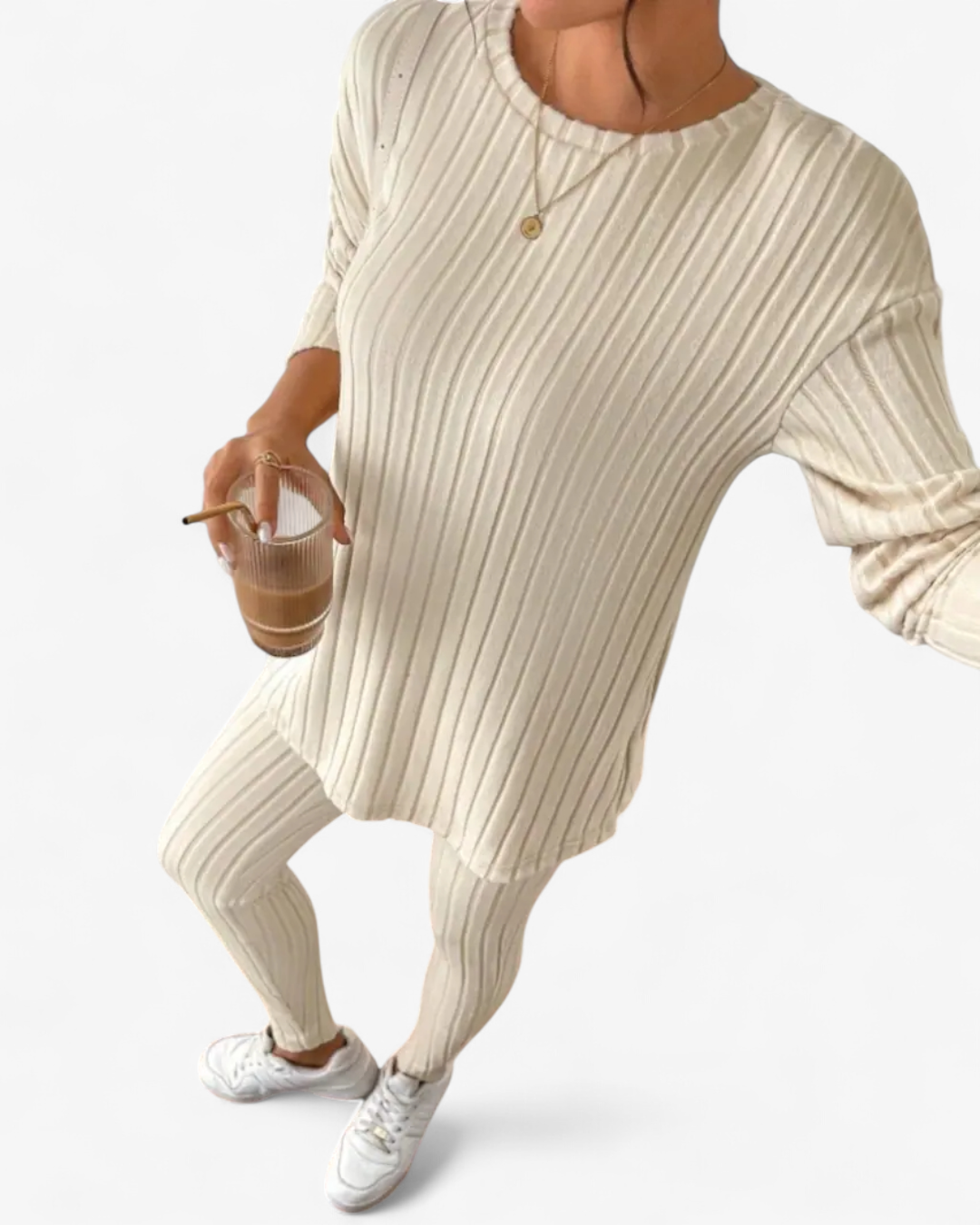 Ribbed Knit Two-Piece Set