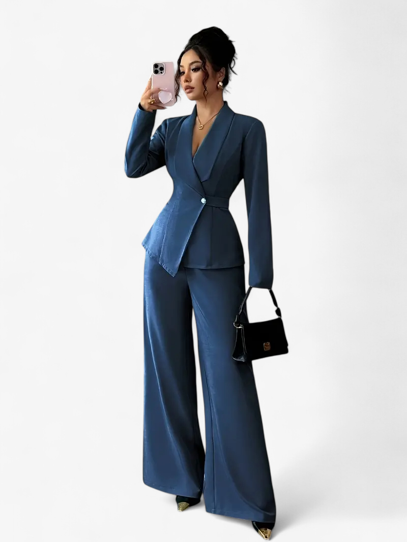 Belted Two-Piece Trouser Suit