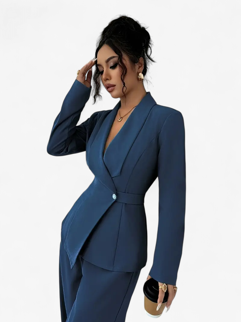 Belted Two-Piece Trouser Suit