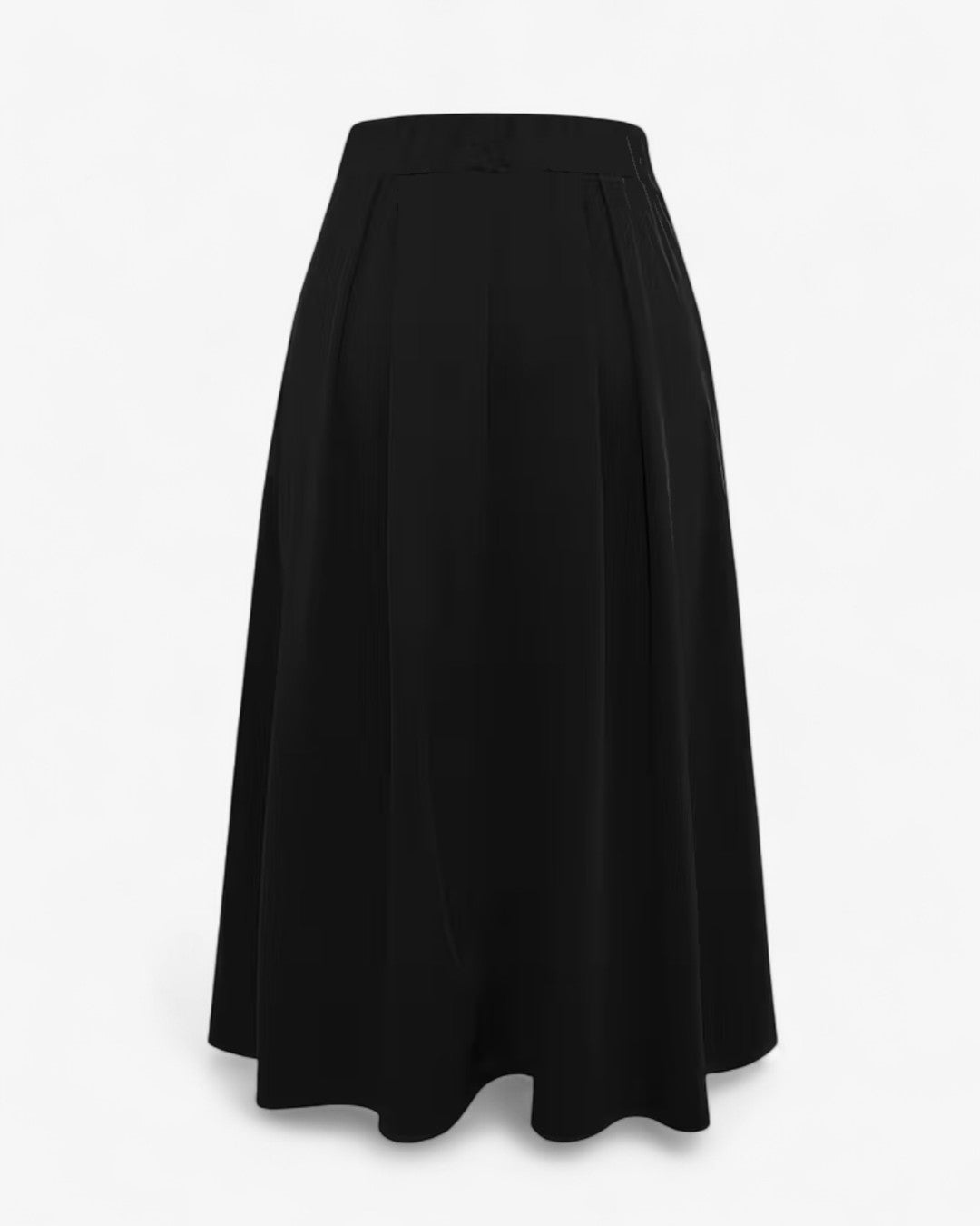Pleated Midi Skirt with Subtle Shine