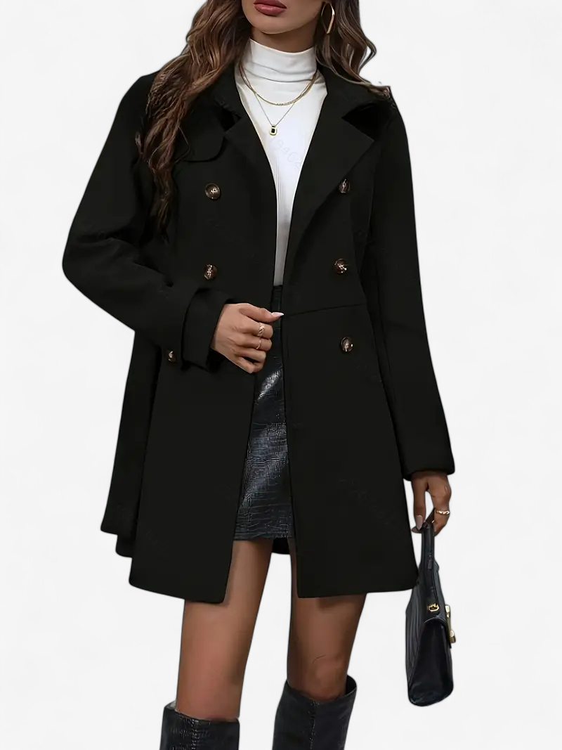 Elegant Double-Breasted Tweed Coat