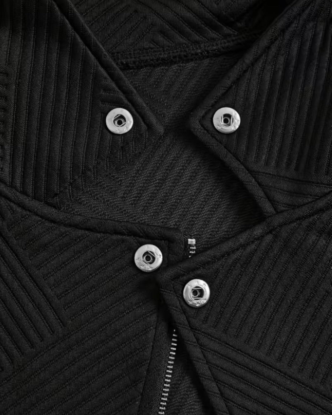 Classic Grid-Pattern Biker Jacket