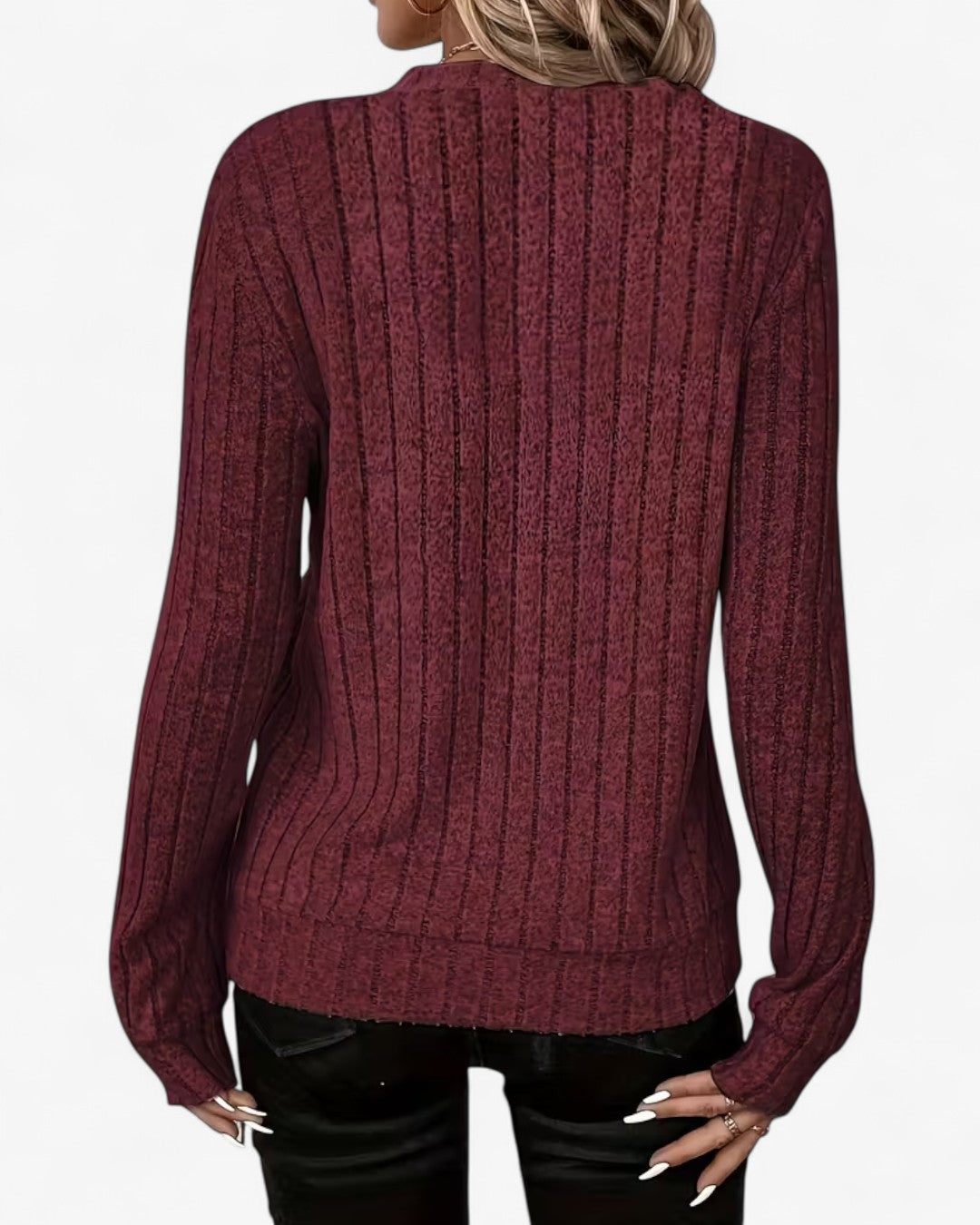 Ribbed Half-Zip Knit Top
