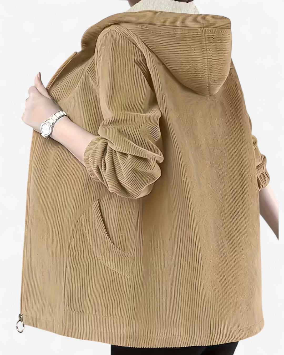 Plus Size Cozy Hooded Zip Jacket