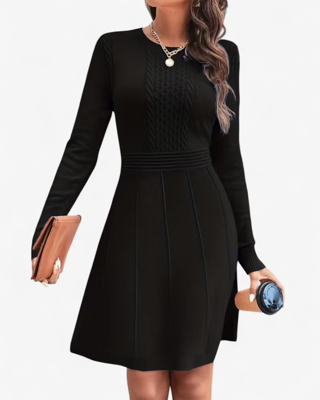 Knitted A-Line Midi Dress