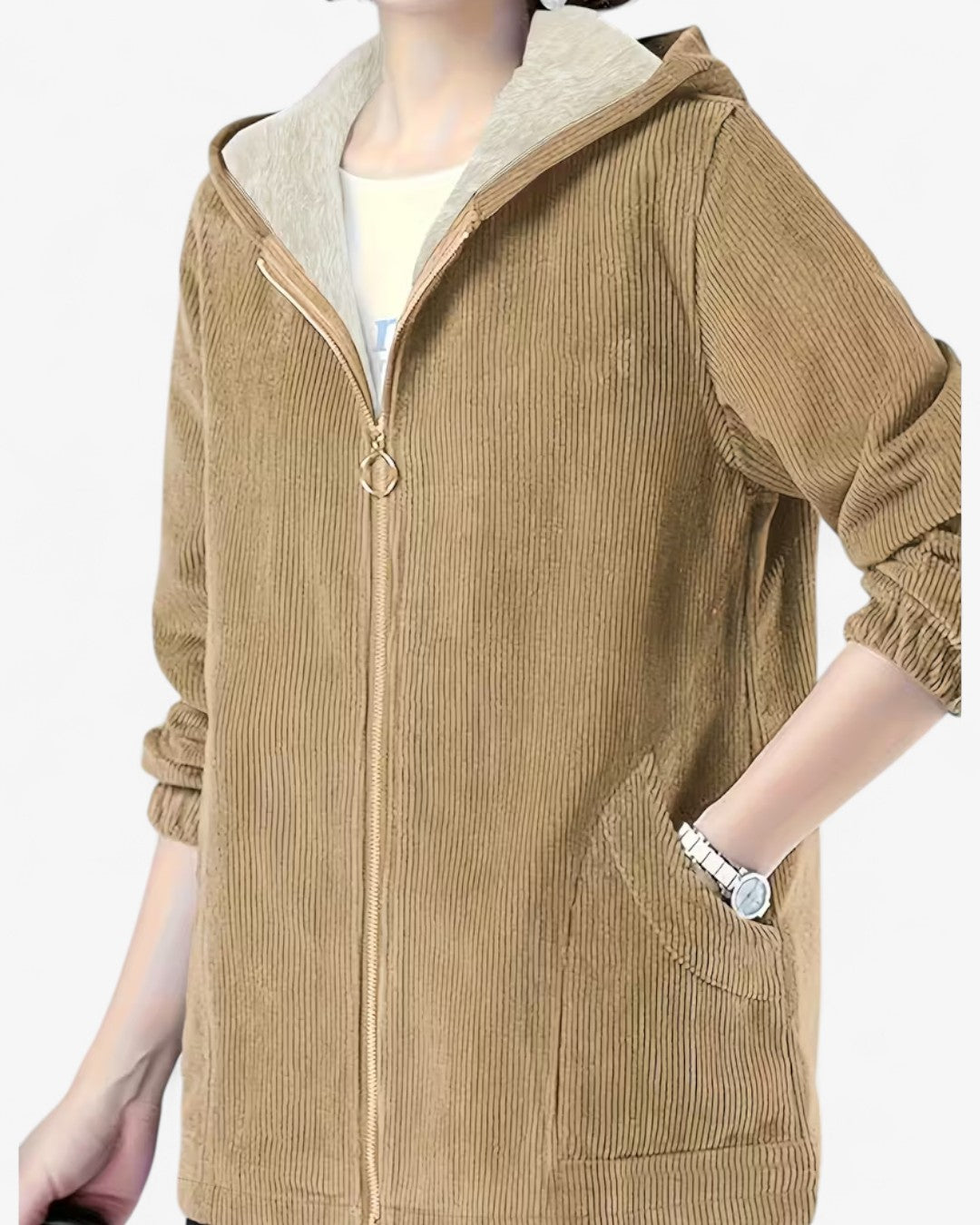 Plus Size Cozy Hooded Zip Jacket