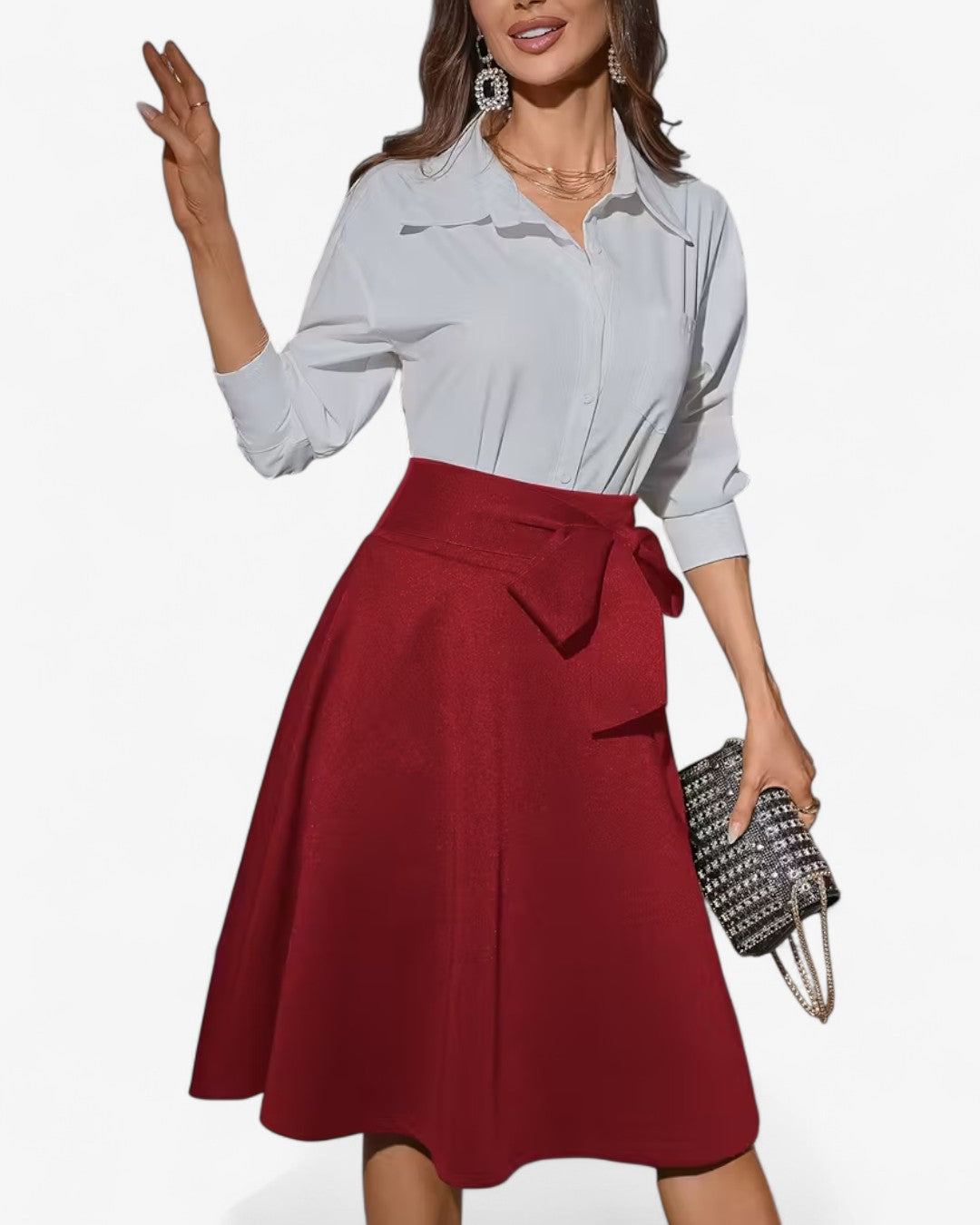 Élégance Bow Midi Skirt
