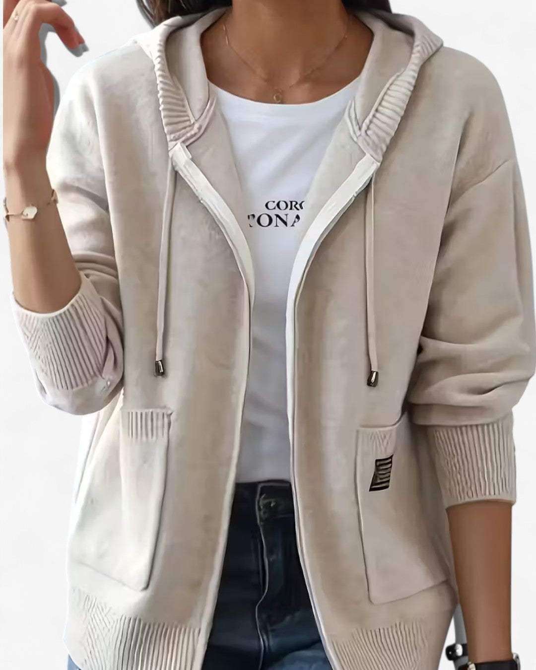 Soft Hooded Zip-Up Cardigan