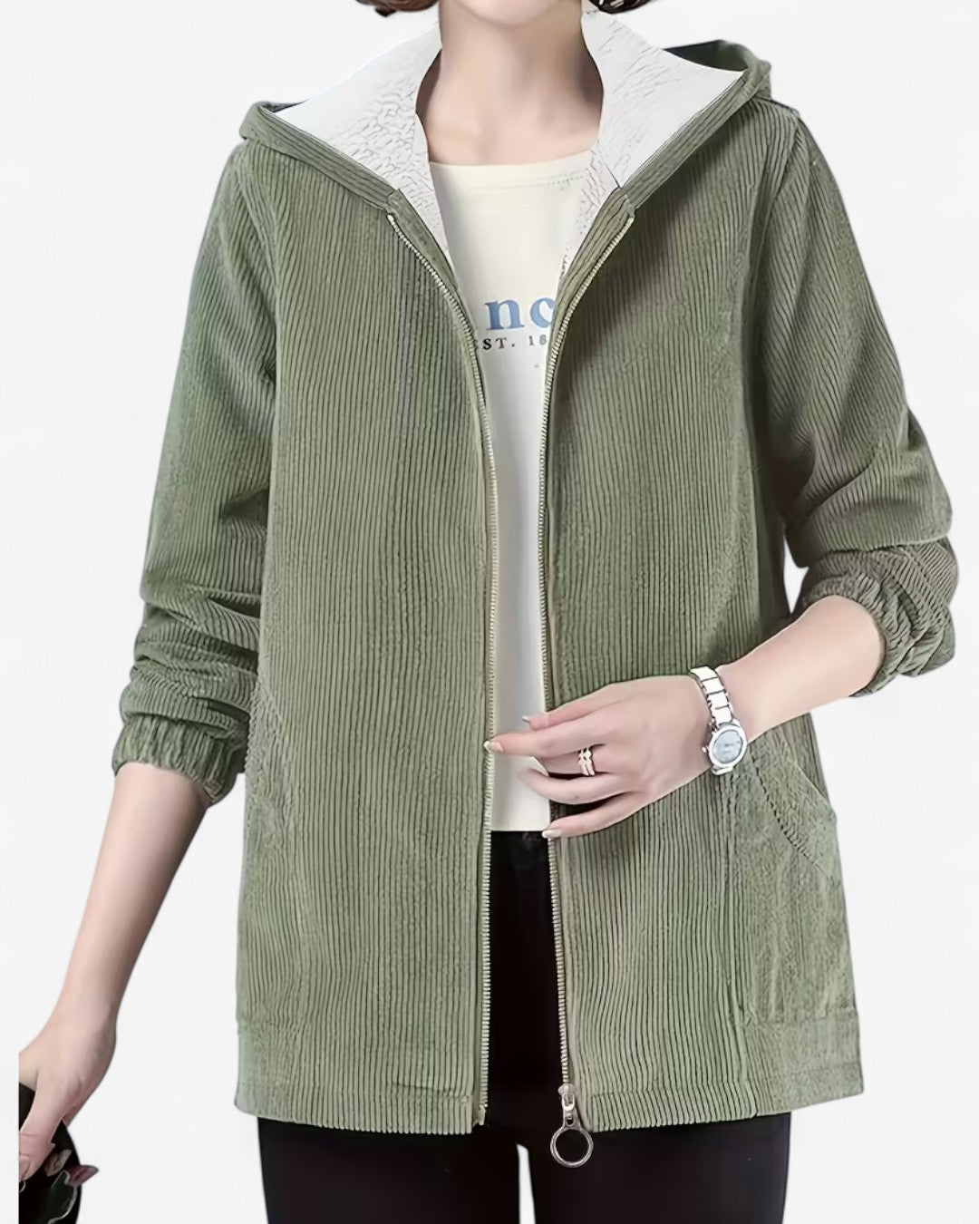 Plus Size Cozy Hooded Zip Jacket