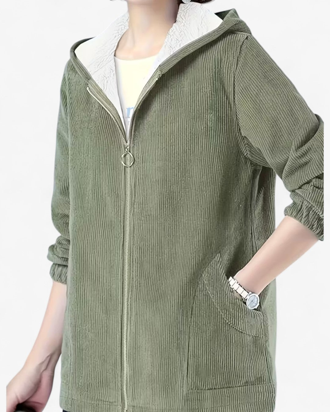 Plus Size Cozy Hooded Zip Jacket