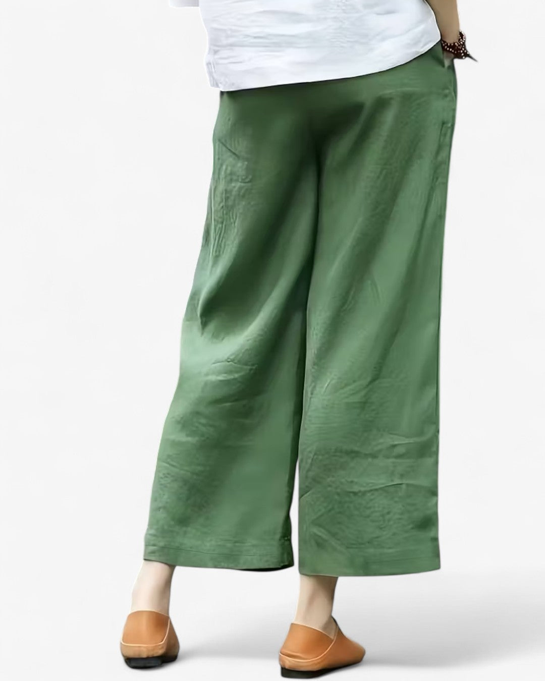 Cropped Wide-Leg Drawstring Pants