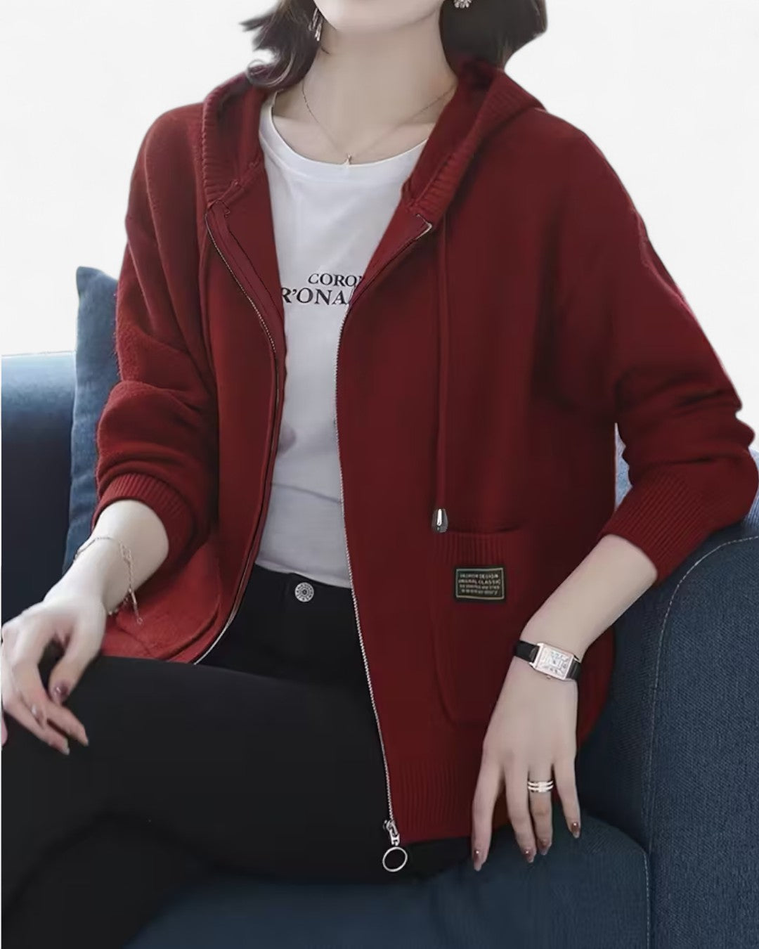 Soft Hooded Zip-Up Cardigan