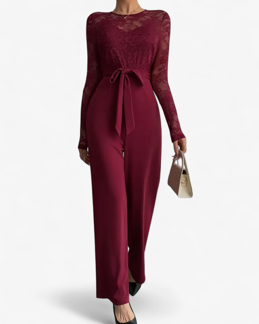 Elegant Red Lace Jumpsuit