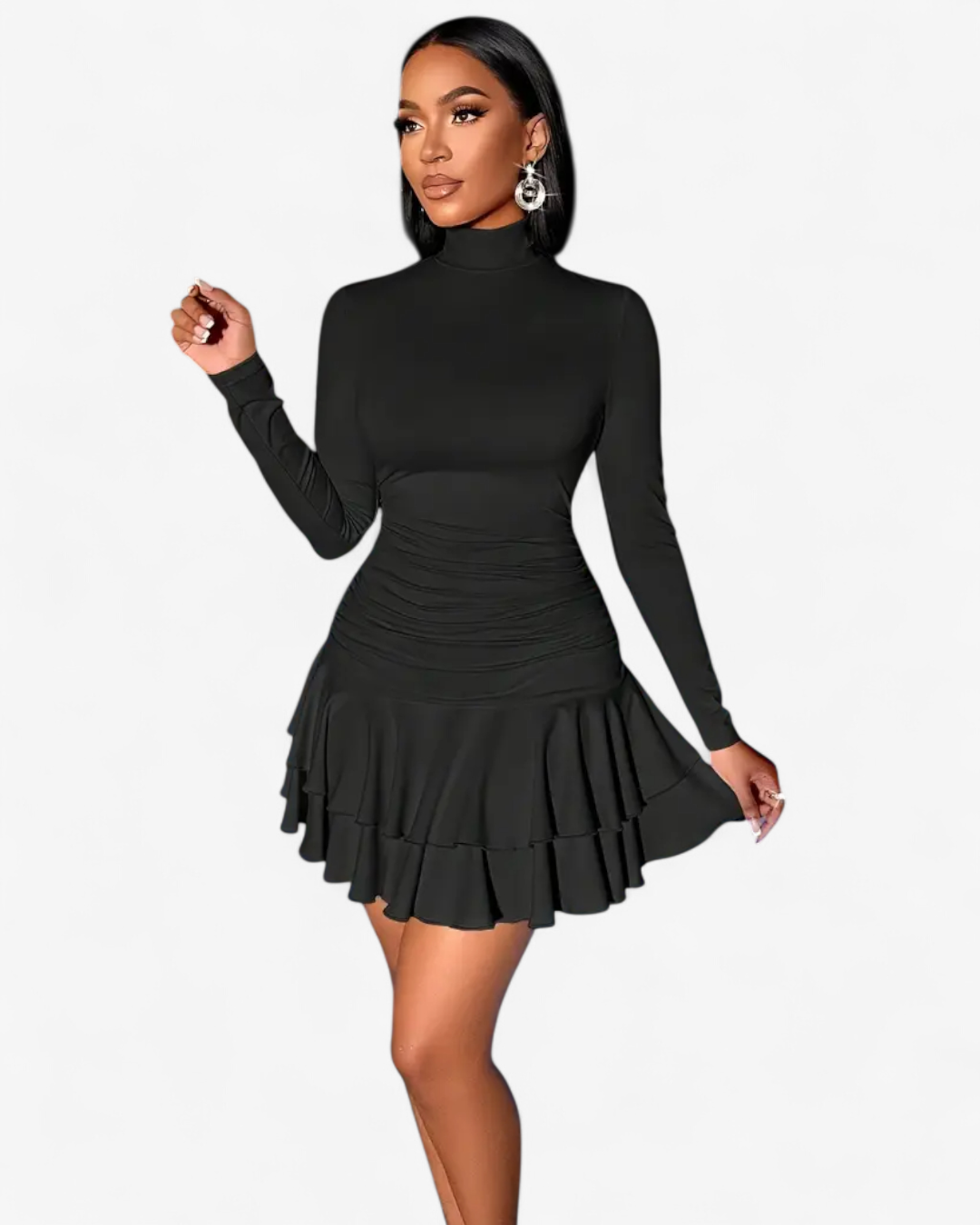 Ruffle Hem Mini Dress