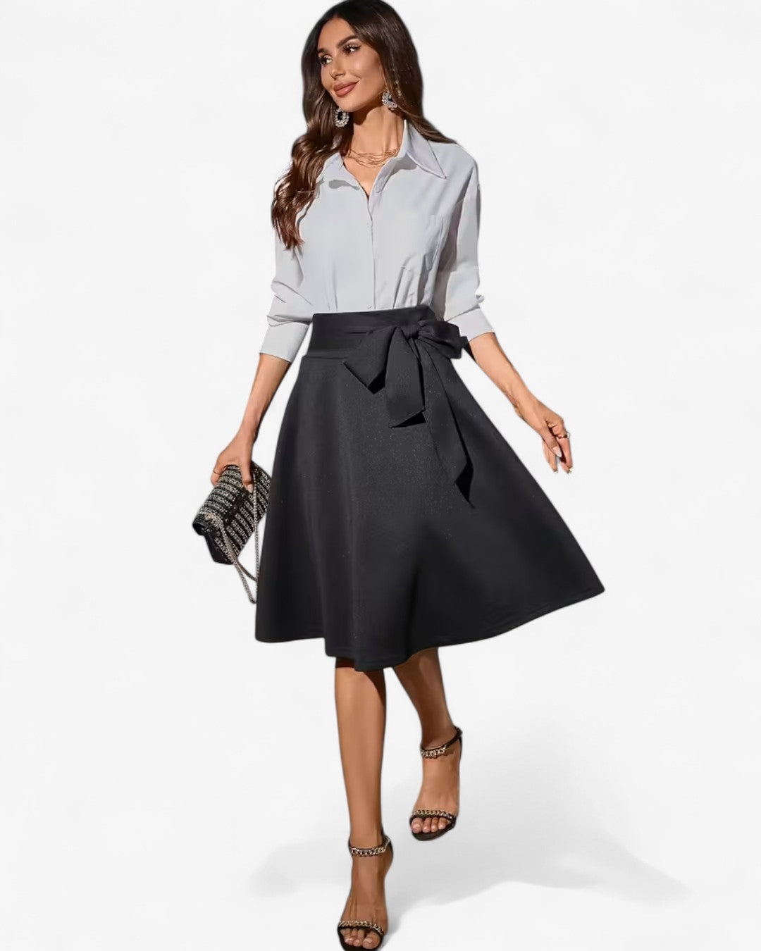 Élégance Bow Midi Skirt
