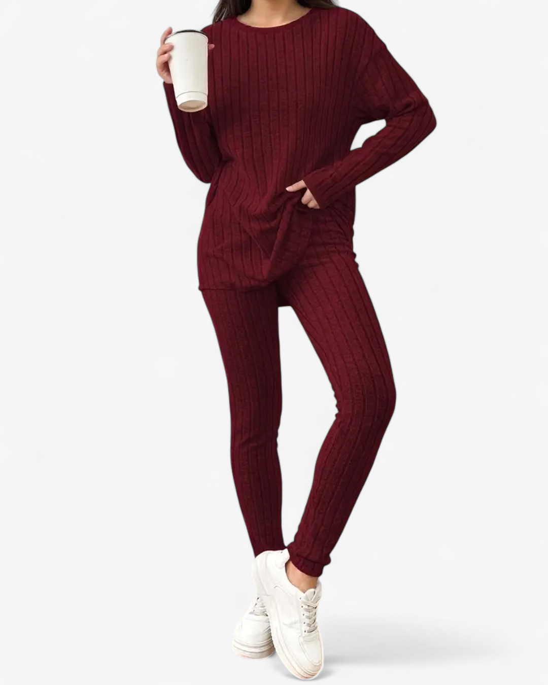 Ribbed Knit Two-Piece Set