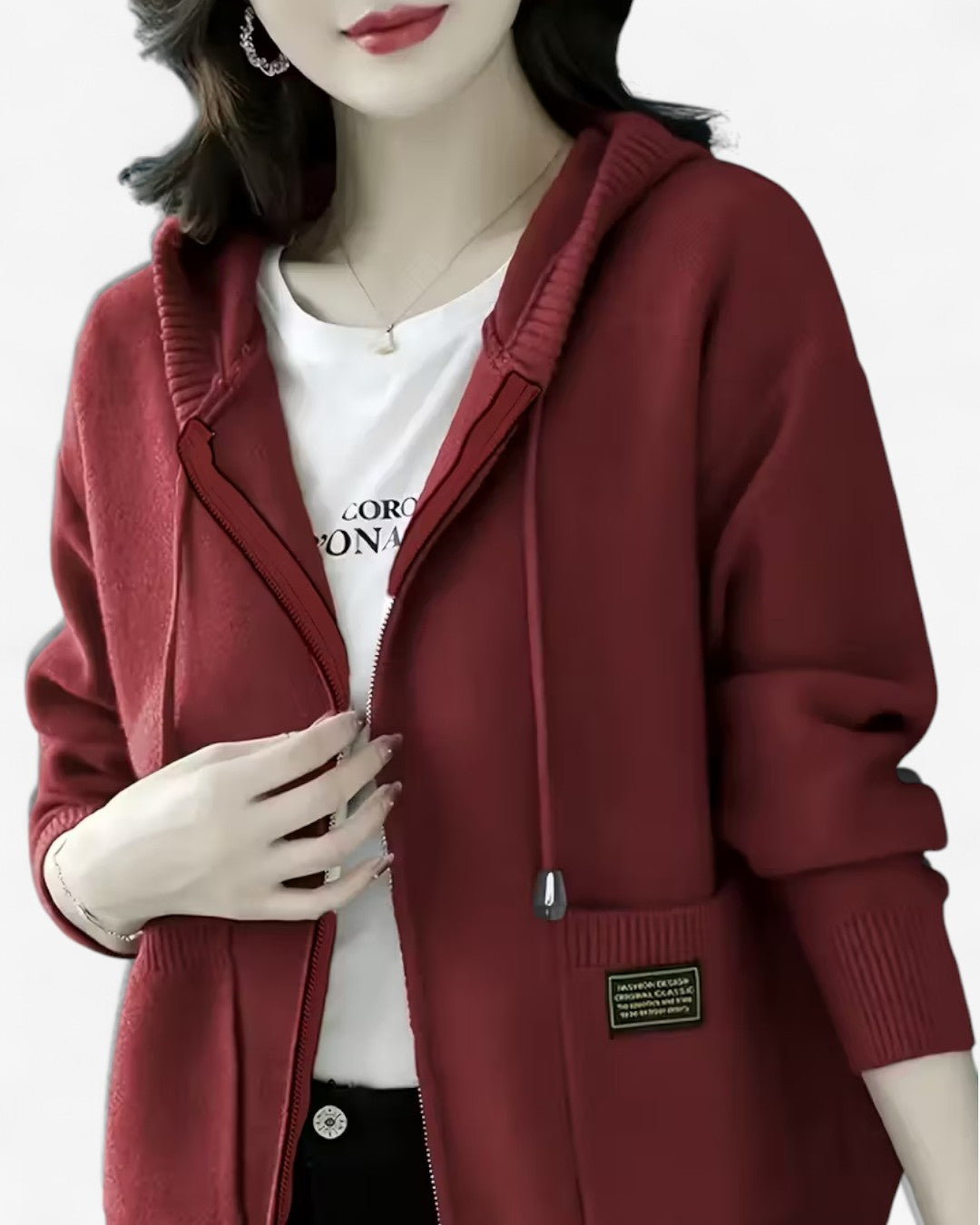 Soft Hooded Zip-Up Cardigan