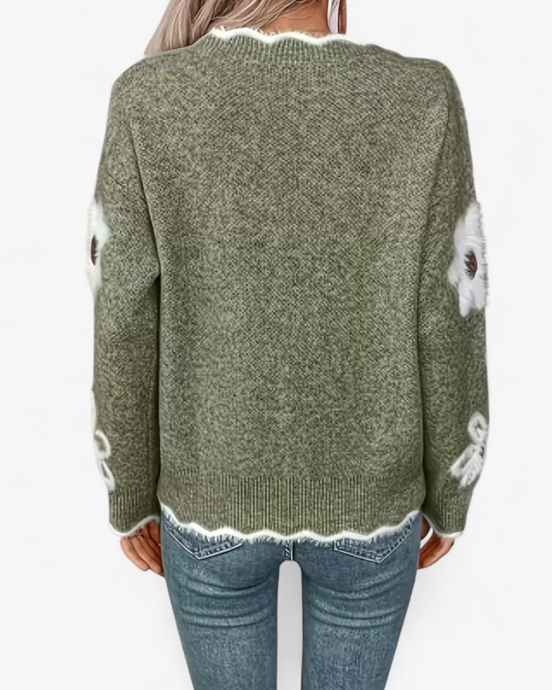 Rose Daisy Jacquard Sweater