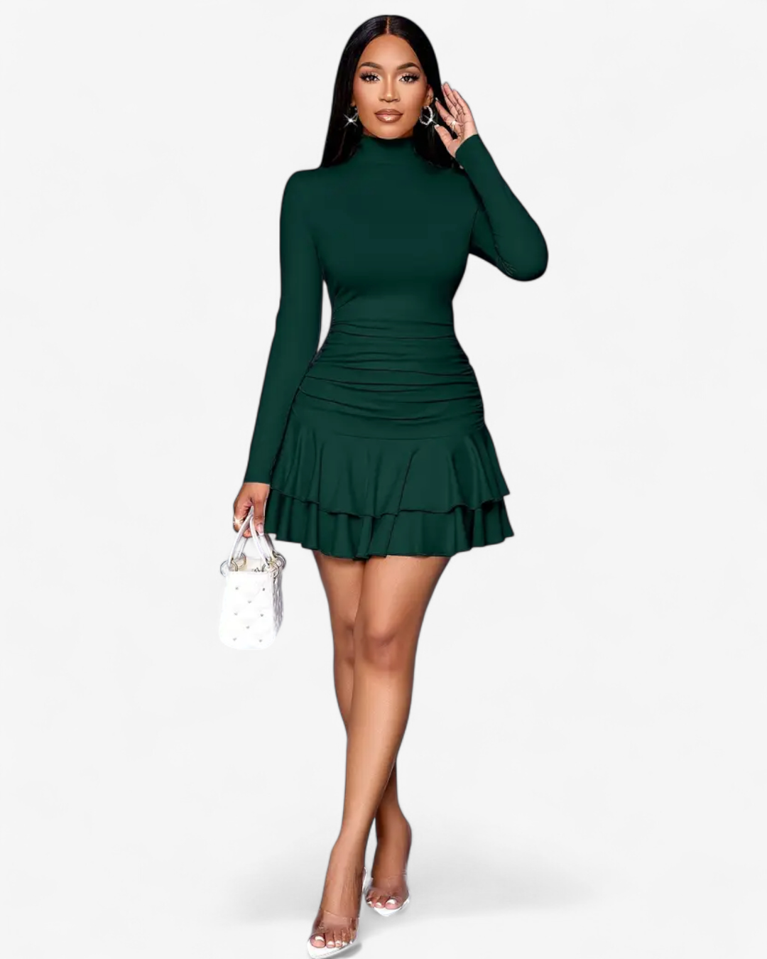 Ruffle Hem Mini Dress