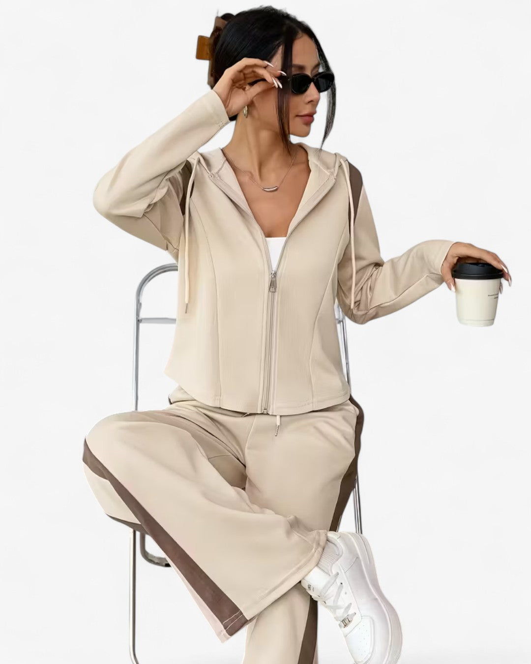 Color-Block Zip Lounge Set