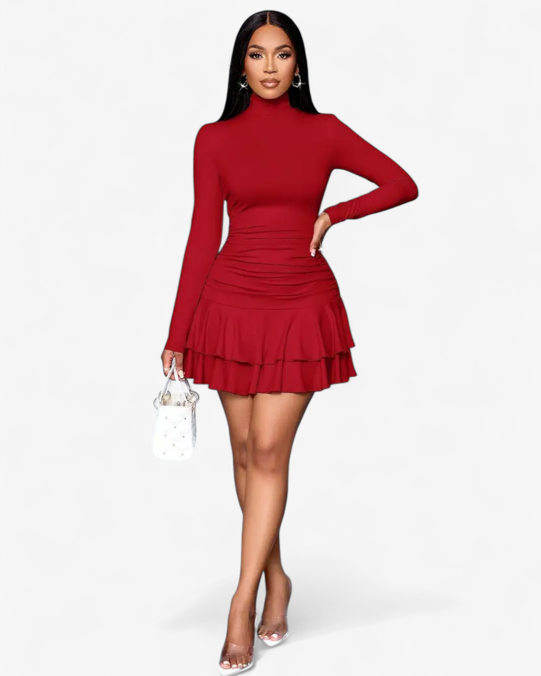 Ruffle Hem Mini Dress