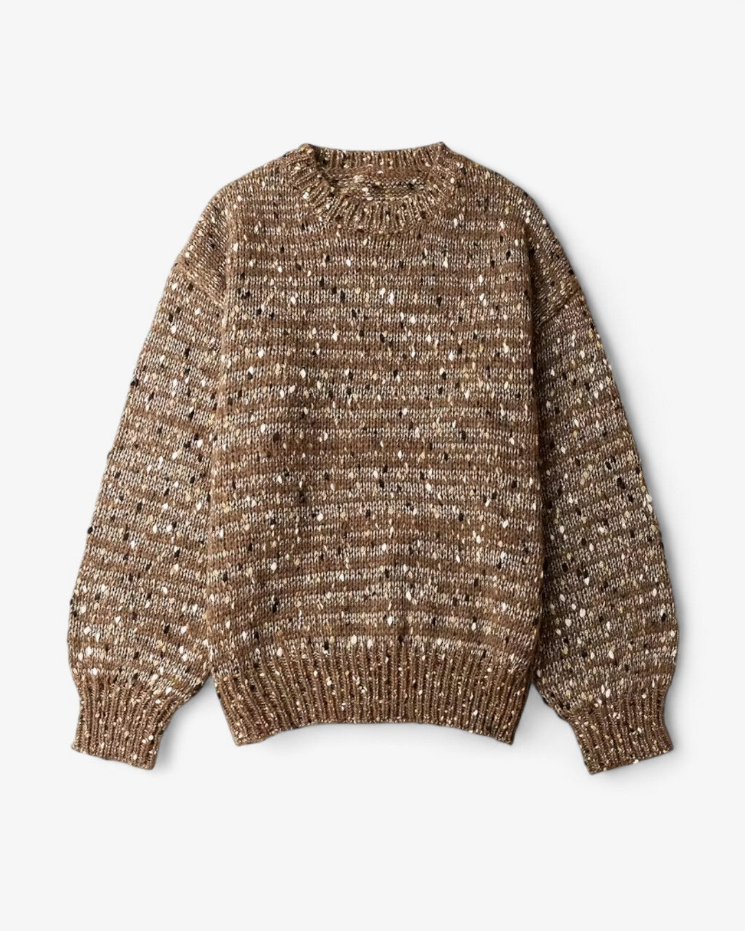 Dot Pattern Drop-Shoulder Sweater