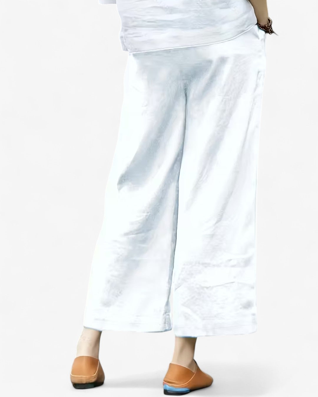 Cropped Wide-Leg Drawstring Pants