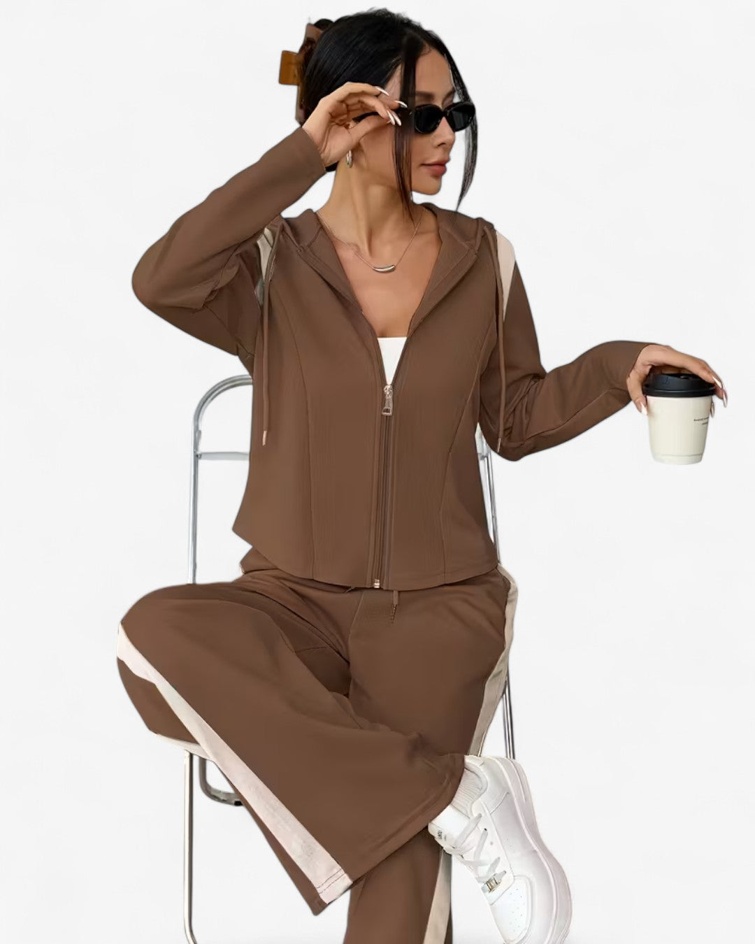 Color-Block Zip Lounge Set