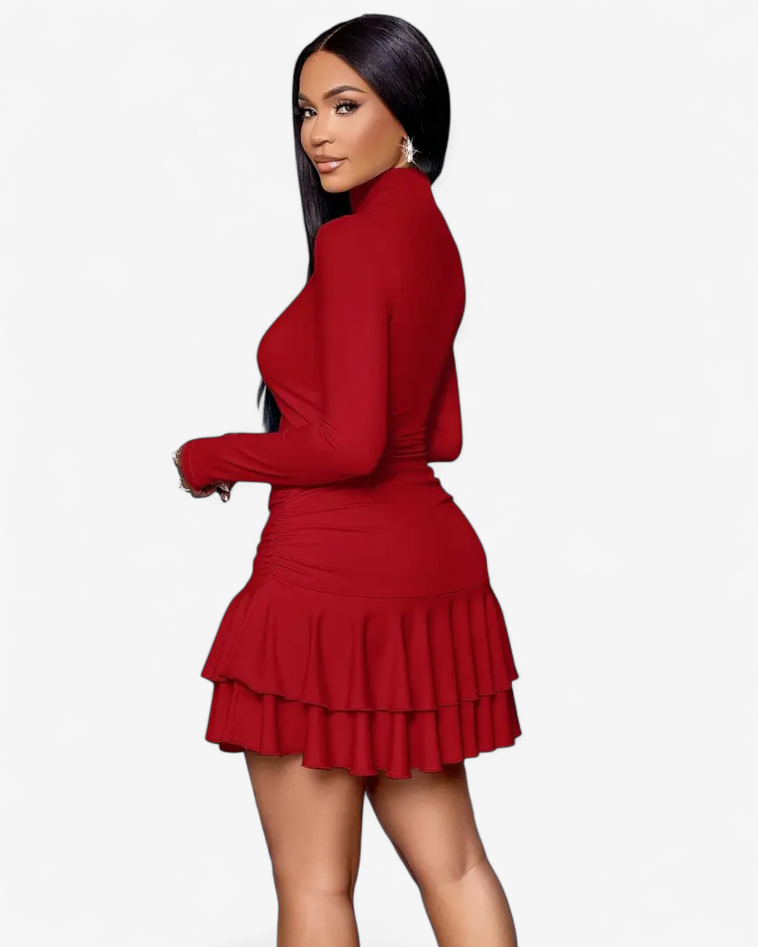 Ruffle Hem Mini Dress