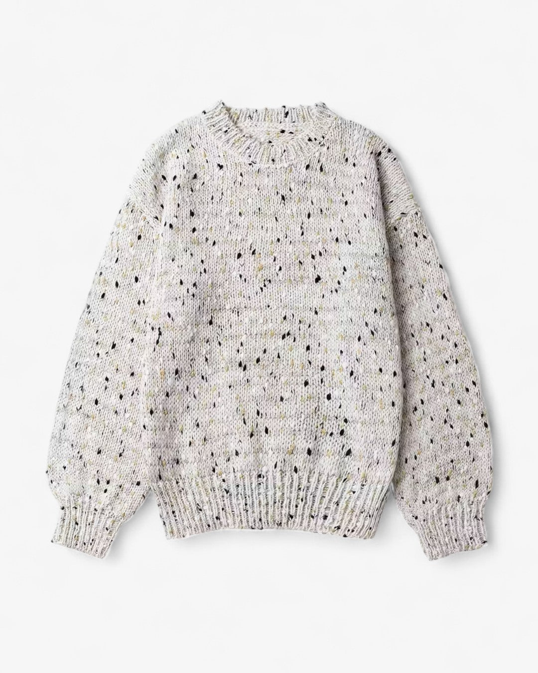 Dot Pattern Drop-Shoulder Sweater