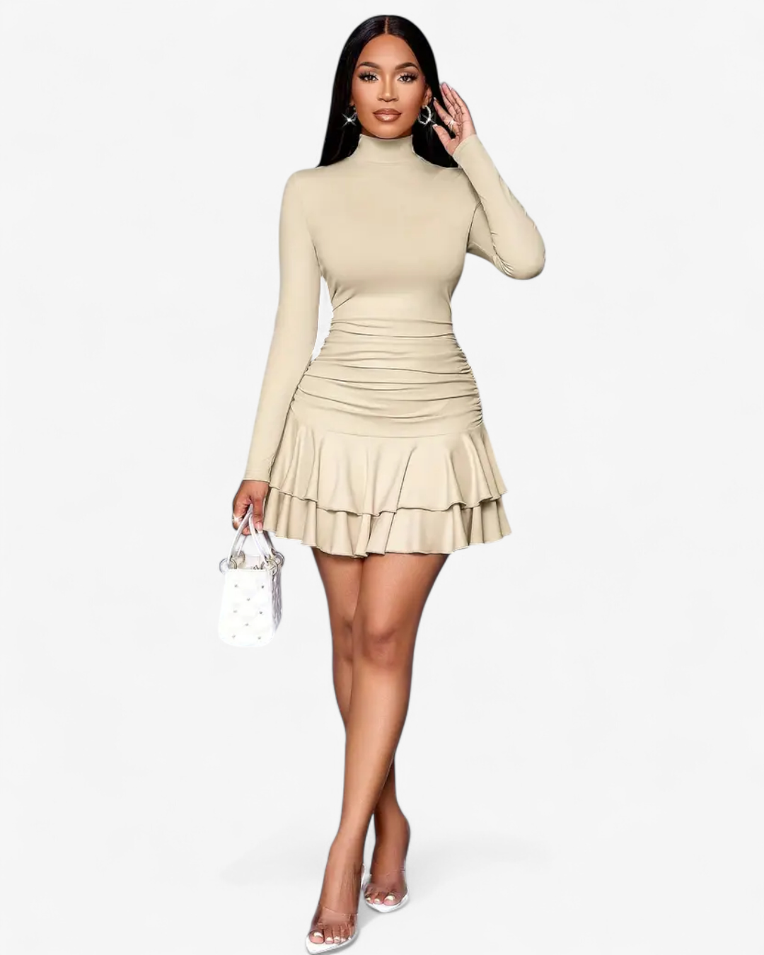 Ruffle Hem Mini Dress