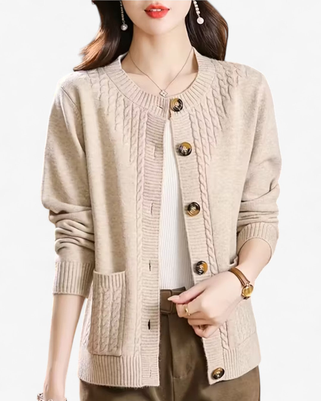 Elegant Button-Front Knit Cardigan