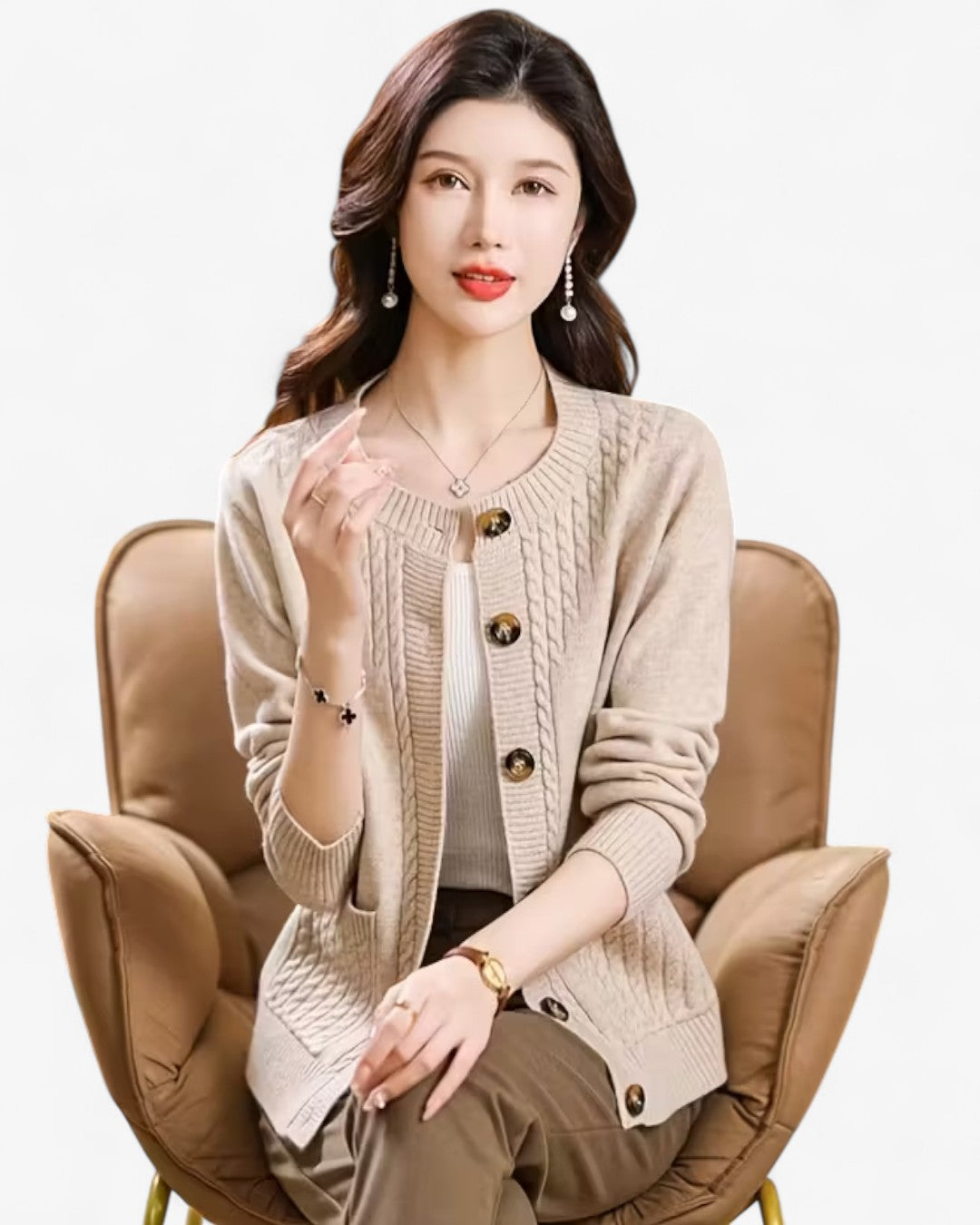 Elegant Button-Front Knit Cardigan