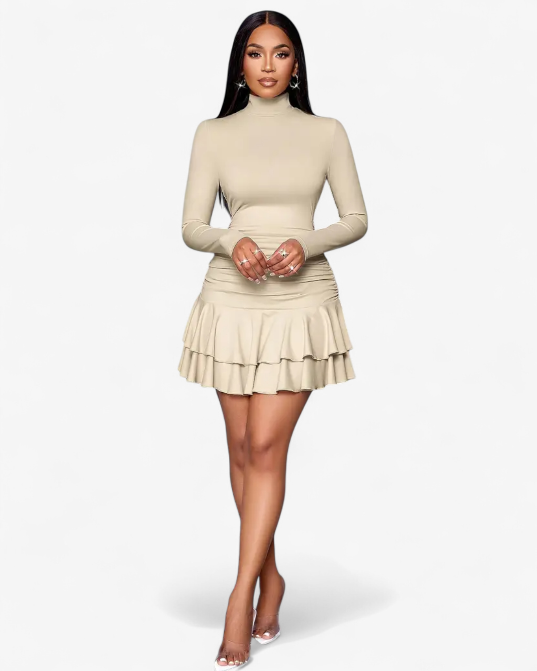 Ruffle Hem Mini Dress