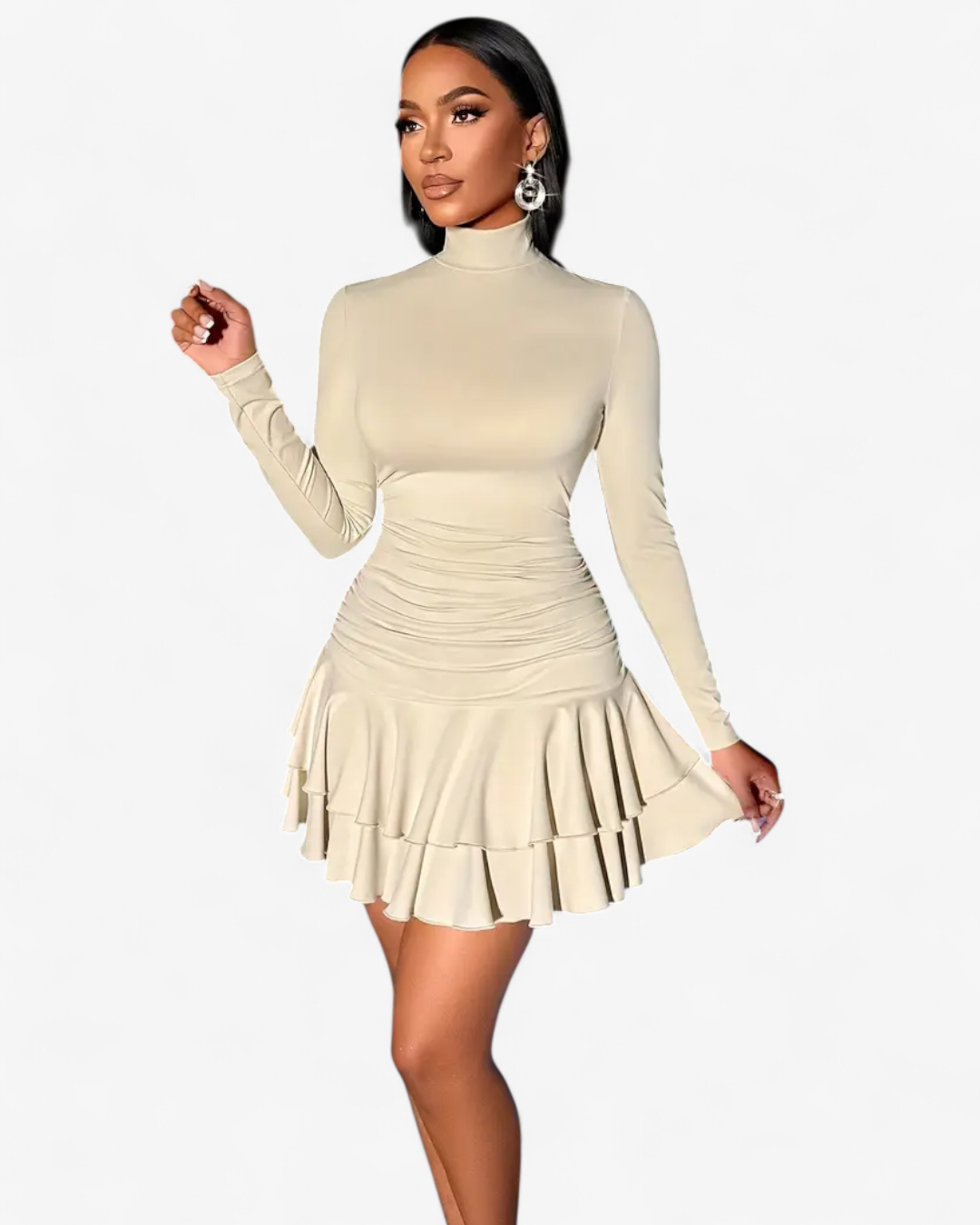 Ruffle Hem Mini Dress