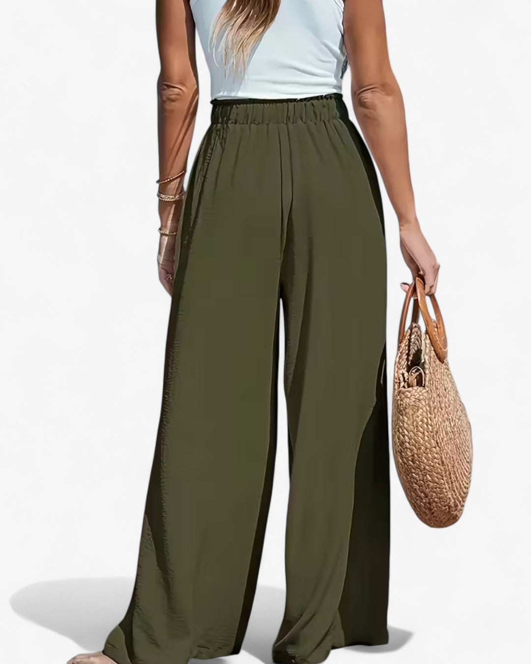 Draped Wide-Leg Pants