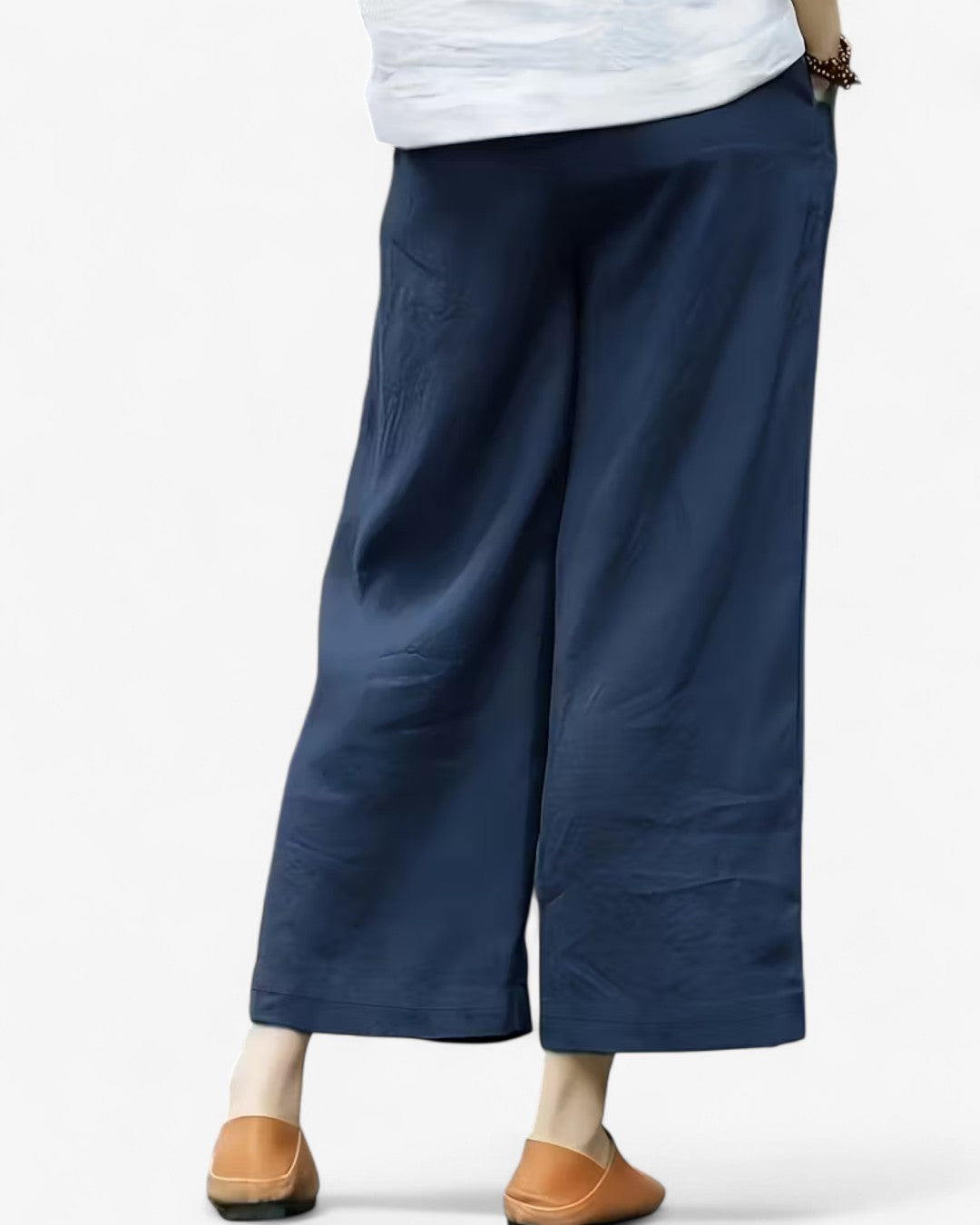 Cropped Wide-Leg Drawstring Pants