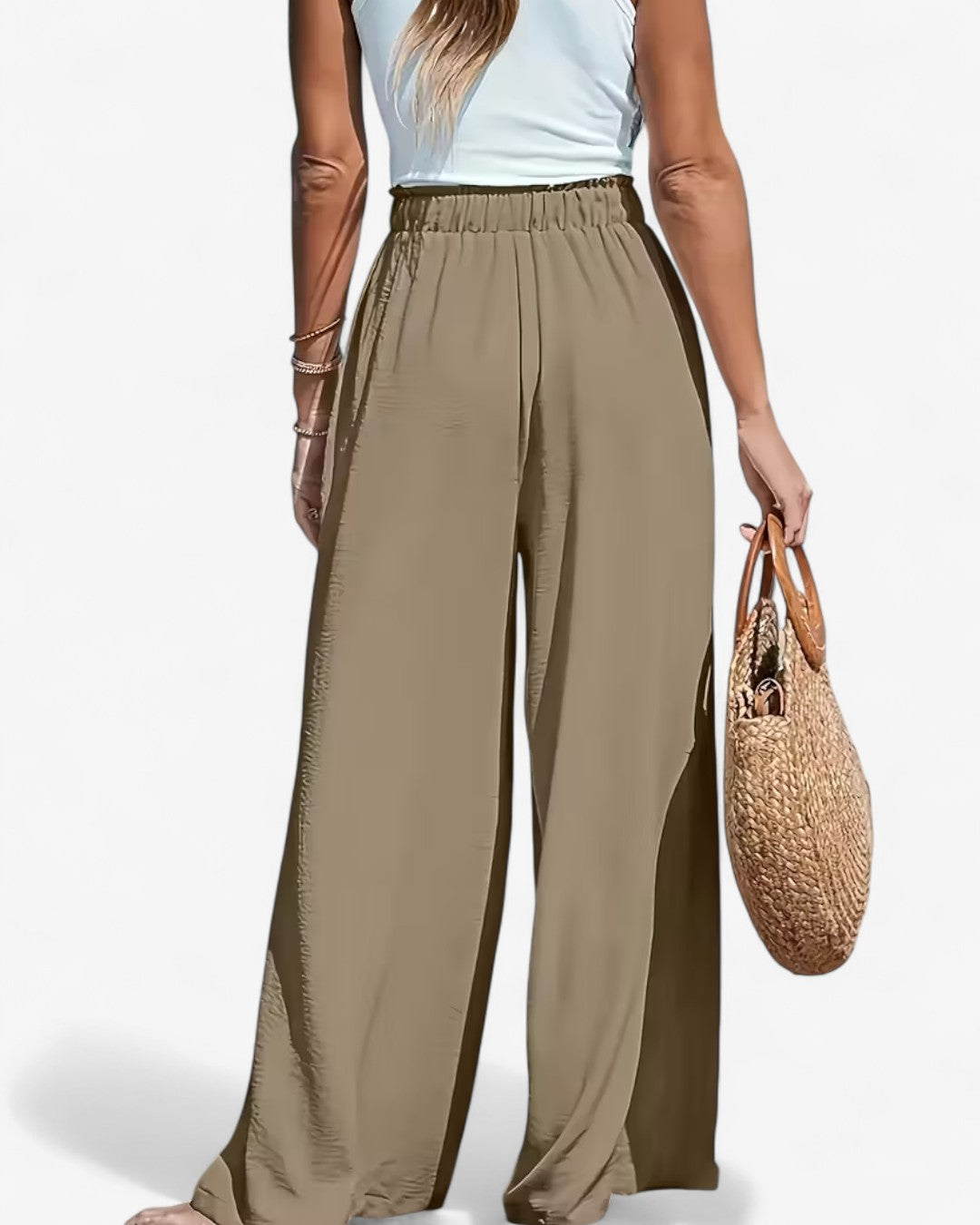 Draped Wide-Leg Pants