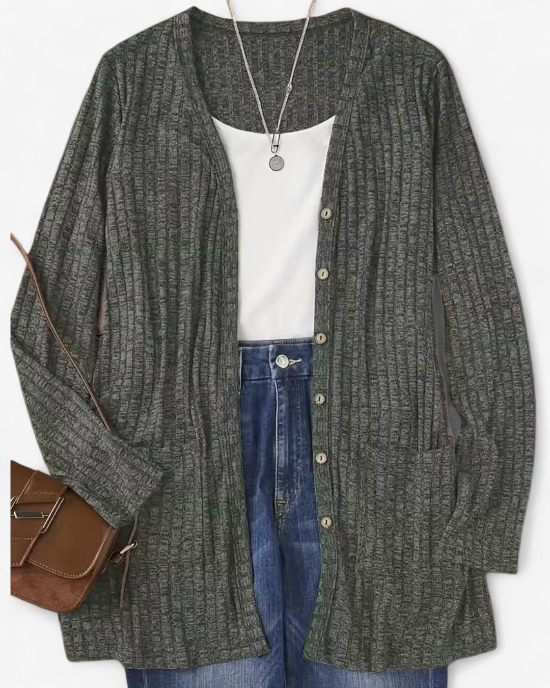 Elegant V-Neck Button Cardigan