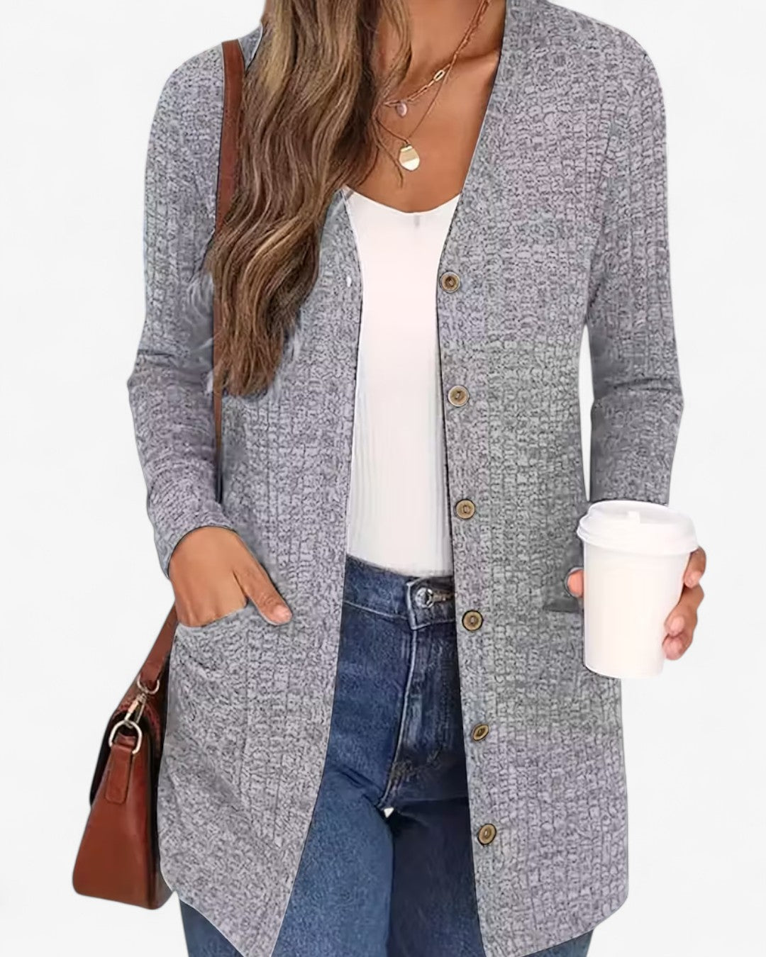 Elegant V-Neck Button Cardigan