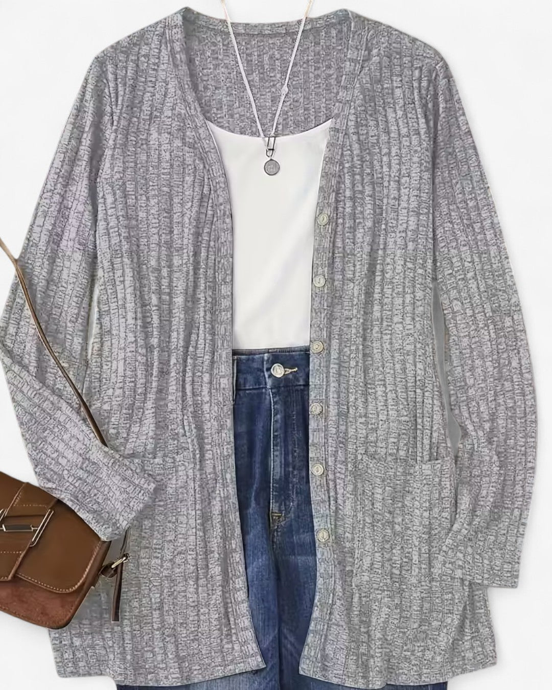 Elegant V-Neck Button Cardigan
