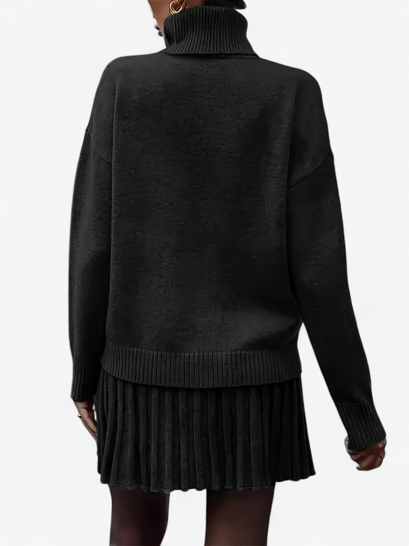 Knit Top & Pleated Skirt Set