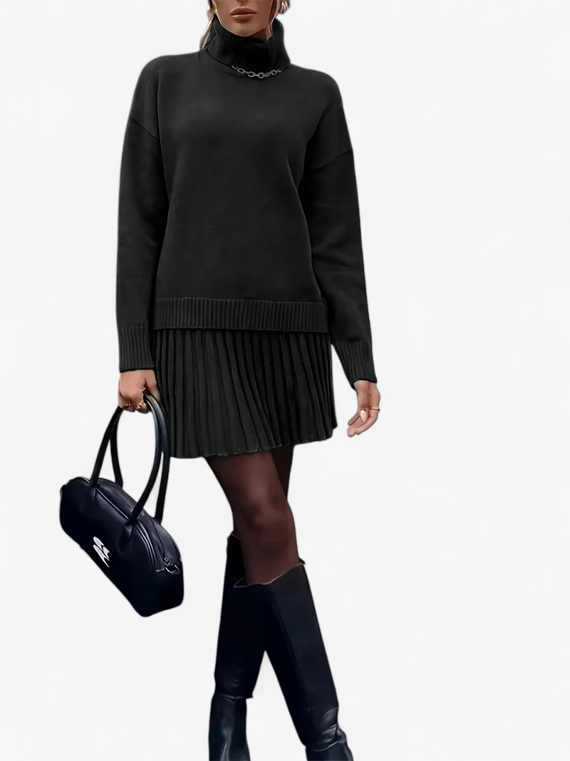 Knit Top & Pleated Skirt Set