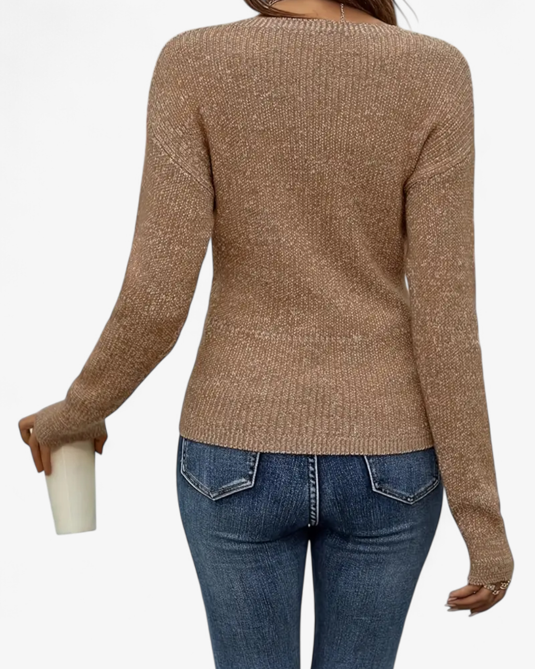 Cross V-Neck Knit Pullover