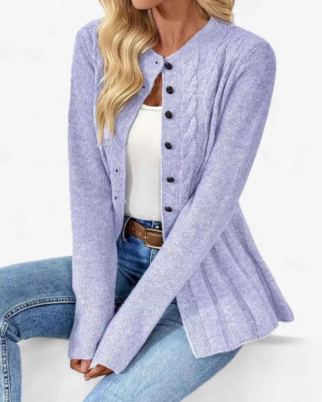 Elegant Long-Sleeve Open Cardigan