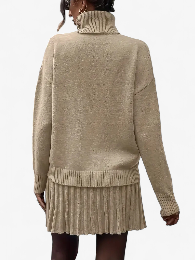 Knit Top & Pleated Skirt Set