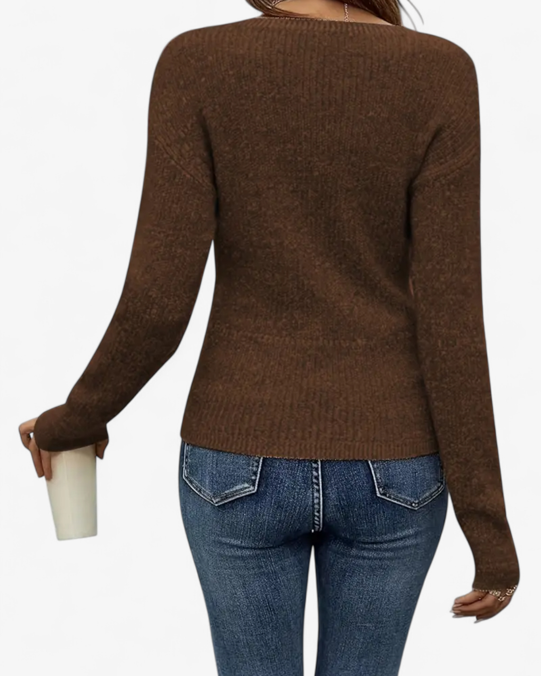 Cross V-Neck Knit Pullover