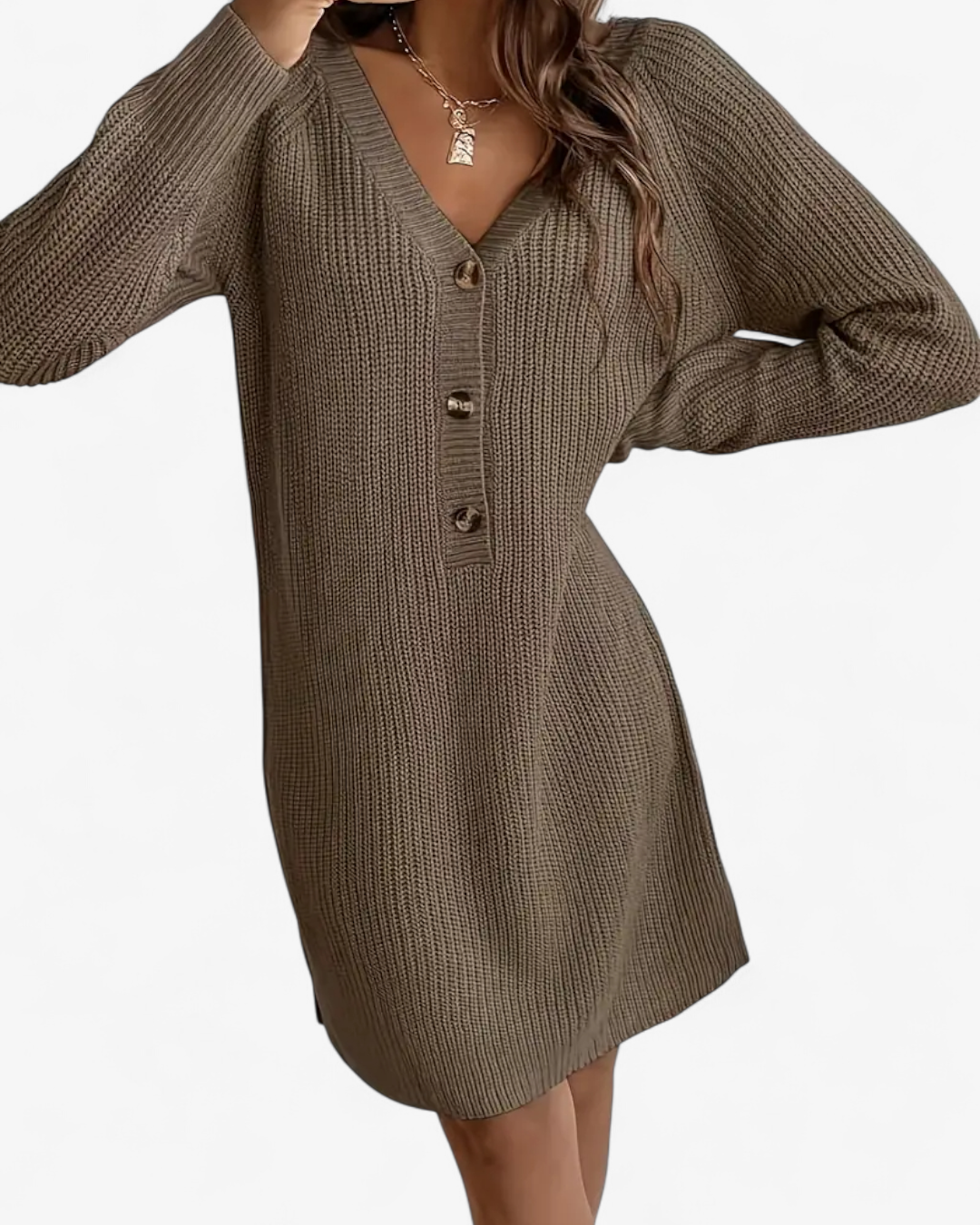 V-Neck Knit Dress