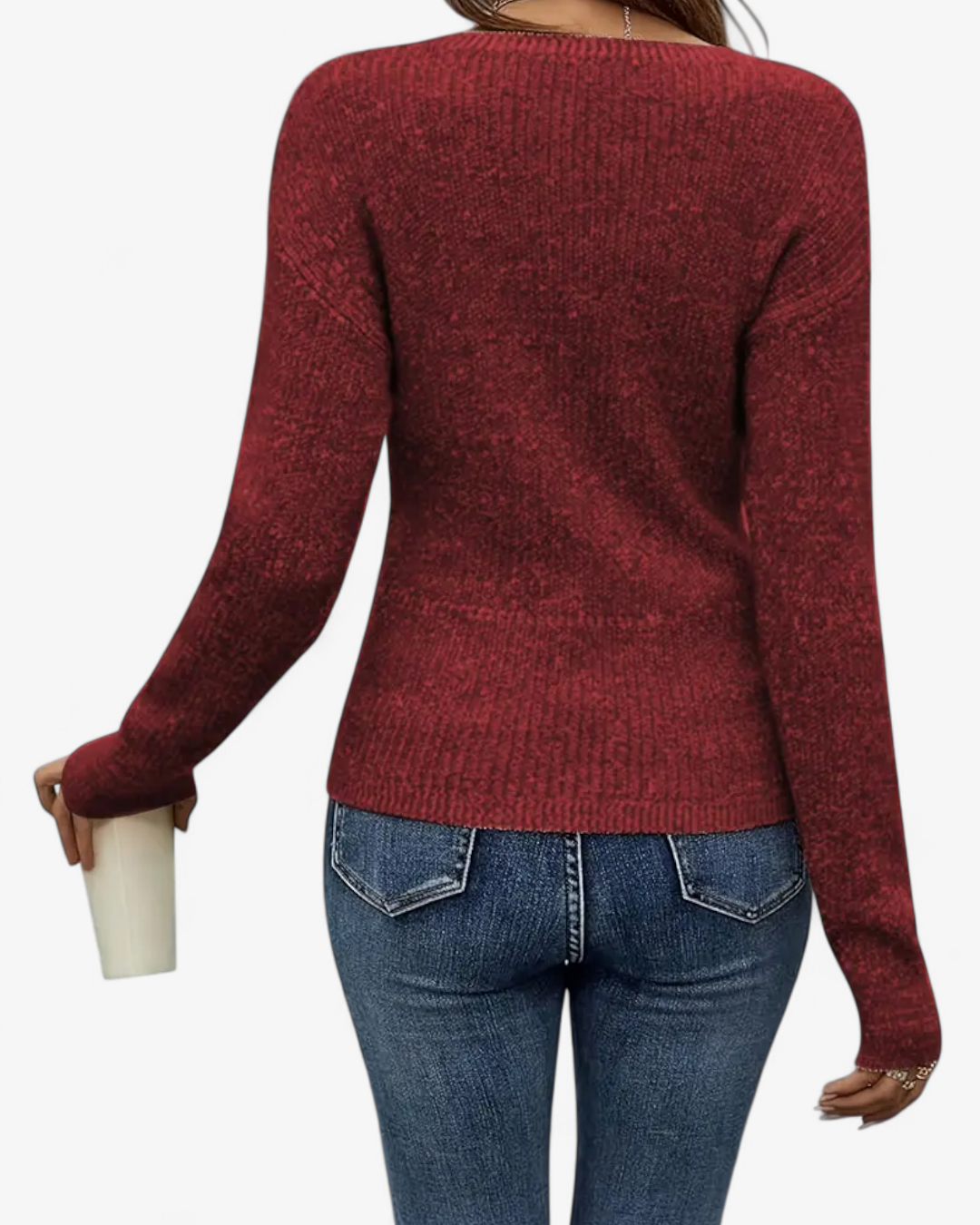 Cross V-Neck Knit Pullover