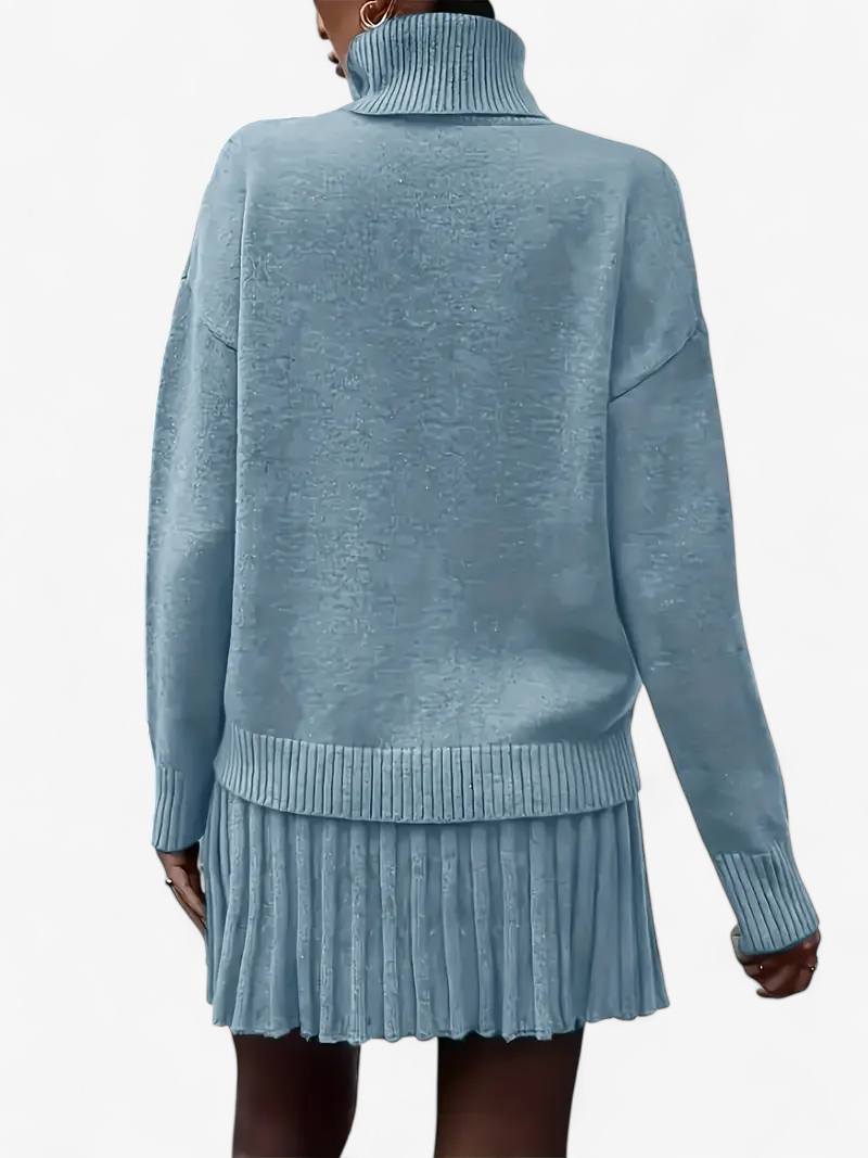 Knit Top & Pleated Skirt Set